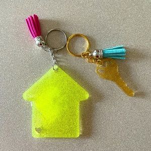 Handmade House/Key Keychains